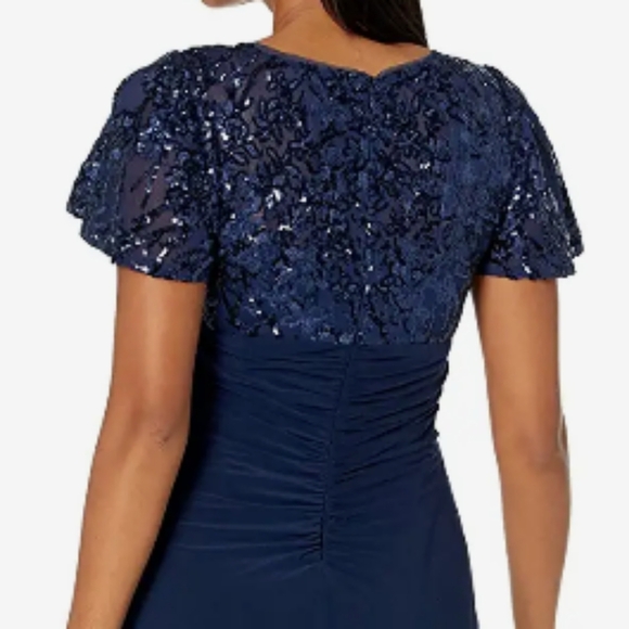 Alex Evenings Sequin V-Neck Knee-Length Dress – Size 18 - Picture 10 of 14